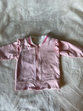 Paris Hilton Light Pink Ruffle Shoulder Zip-Up Jacket - Kids
